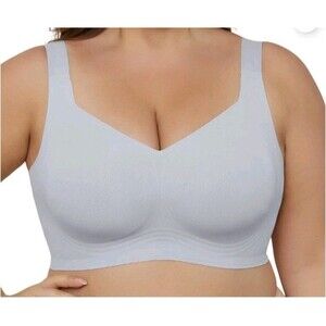 Daystry Smooth Wireless Bra Comfort Seamless Full Coverage Gray Women Size XL